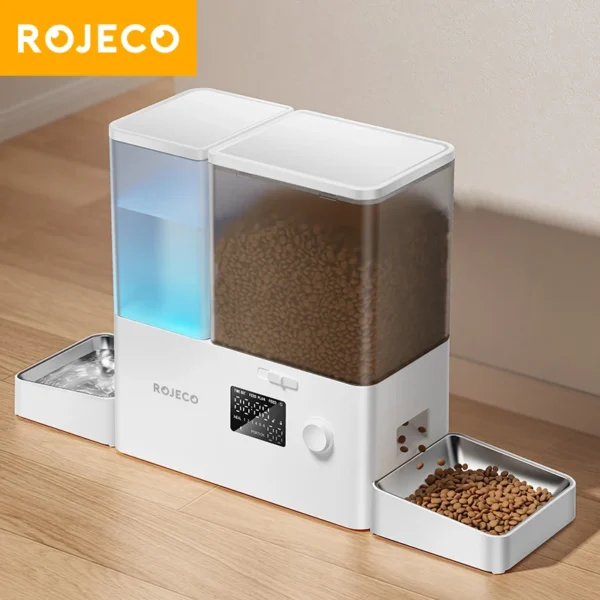 ROJECO 2In1 Automatic Pet Feeder, Water Fountain