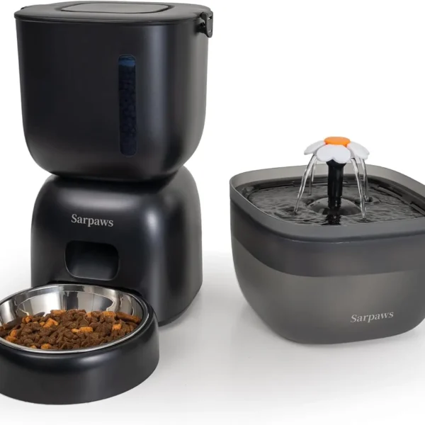 Automatic Cat Feeder with Timer, Water Dispenser